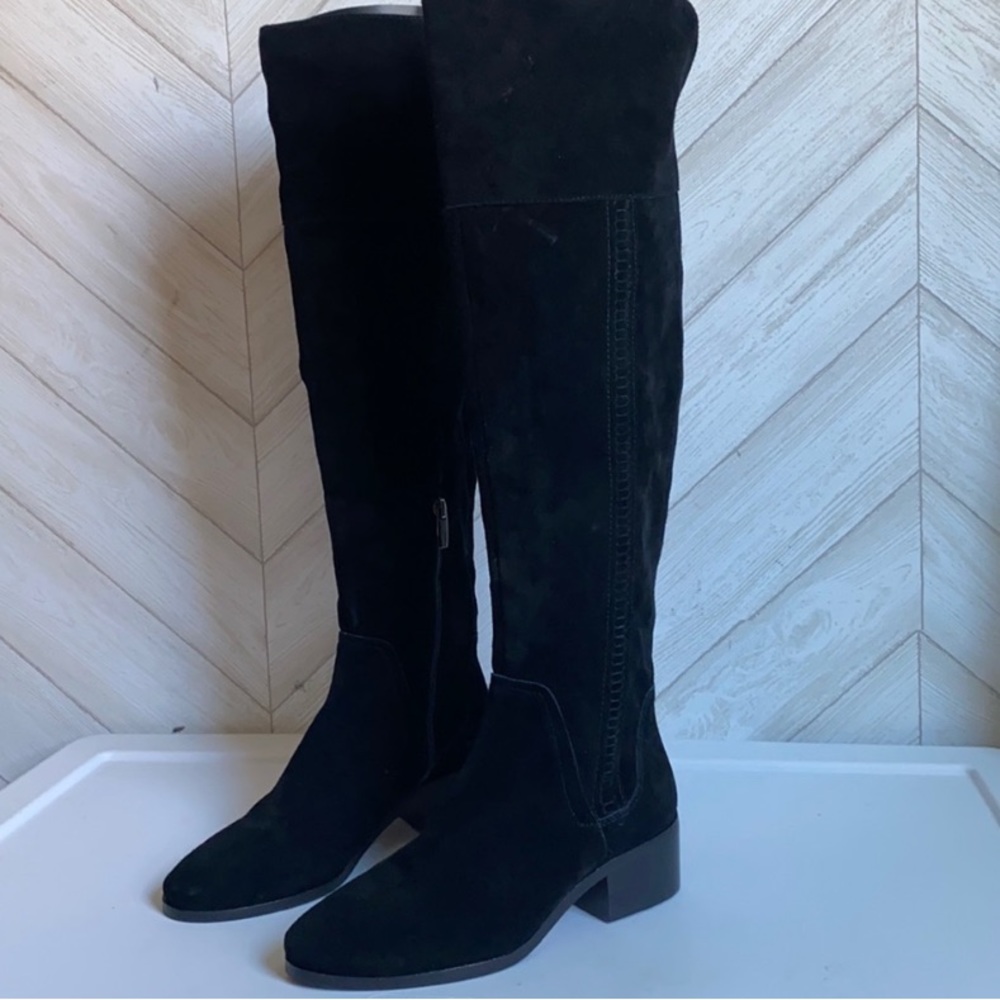 Vince Camuto Kochelda black suede OTK over the knee boots